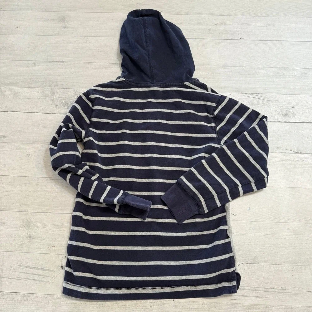 Gymboree kids navy blue grey yellow kids‎ hooded shirt size 8